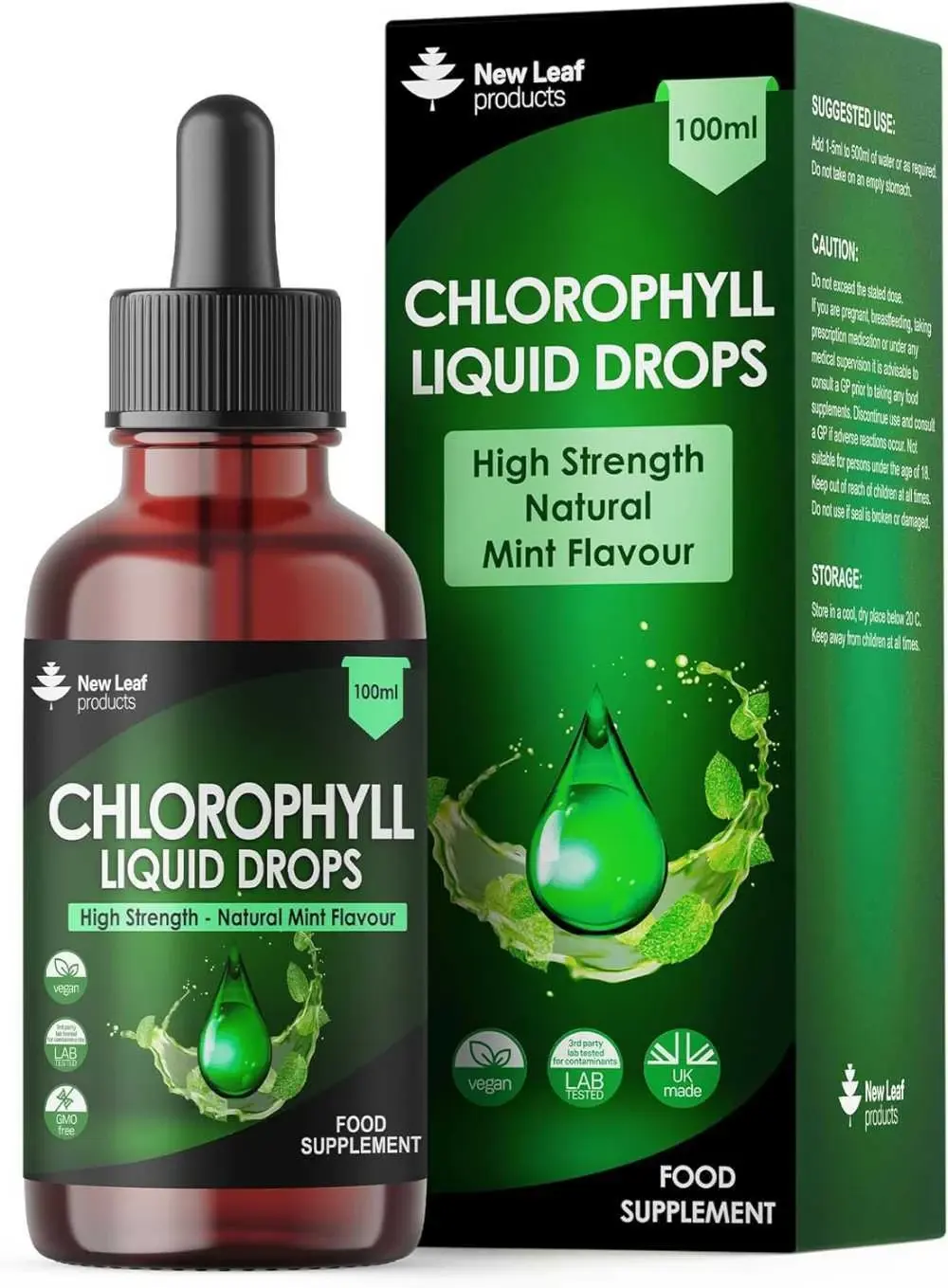 New Leaf Chlorophyll Liquid Drops, Mint