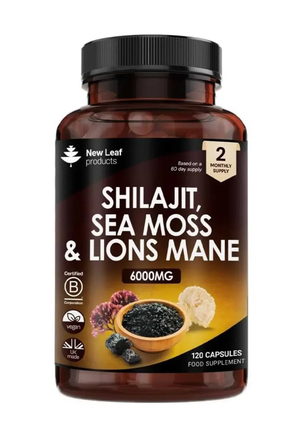 Shilajit, Sea Moss and Lions Mane Complex 6000mg