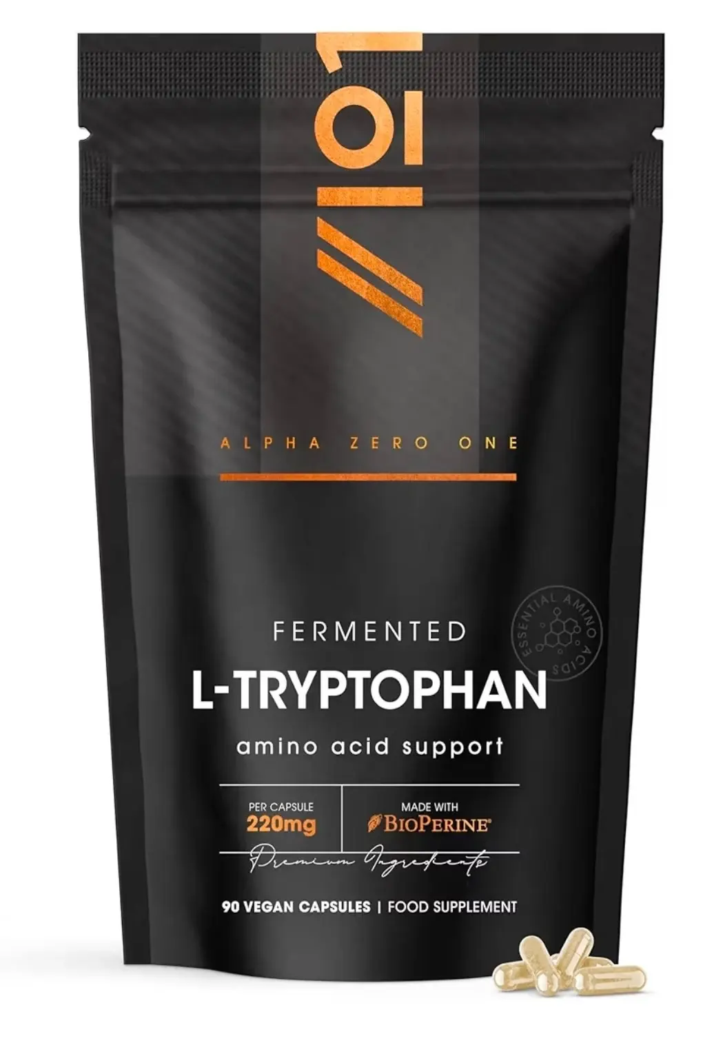 L-Tryptophan 500mg, 90 Vegan Capsules, Amino Acid