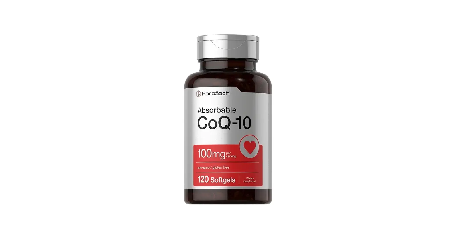 CoQ10 100mg Softgels — 120 Count — 2x 50mg — Non-GMO and Gluten Free