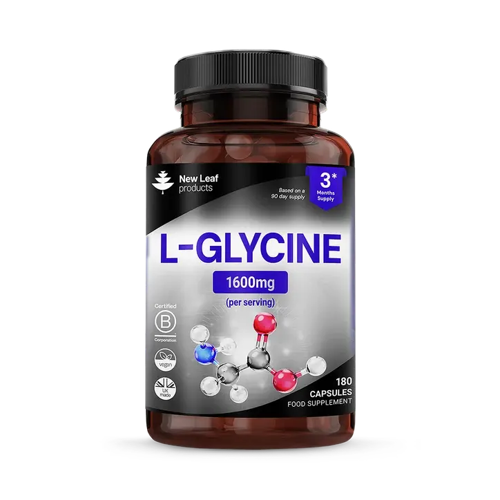 L-Glycine Supplement 1600mg — 180 Vegan Tablets — Amino Acid