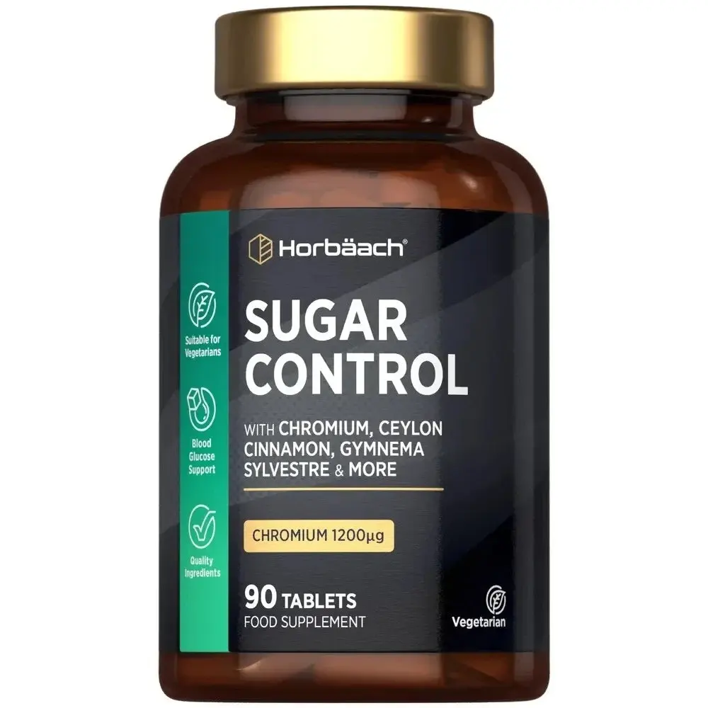 Blood Sugar Support Supplement — 90 Tablets — with Chromium, Ceylon Cinnamon & Gymnema Extract