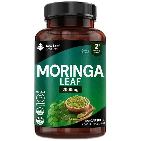 Moringa Leaf Capsules 2000mg — 120 Vegan Powder Capsules