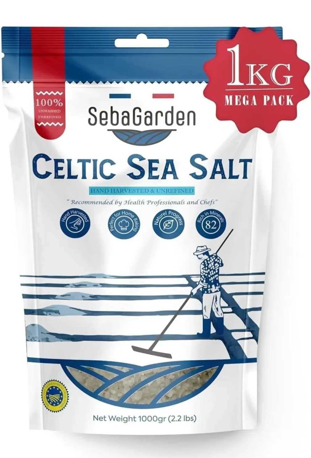 Celtic Grey Sea Salt Coarse — Guerande Gros Sel Gris — 1kg (Pack of 1)